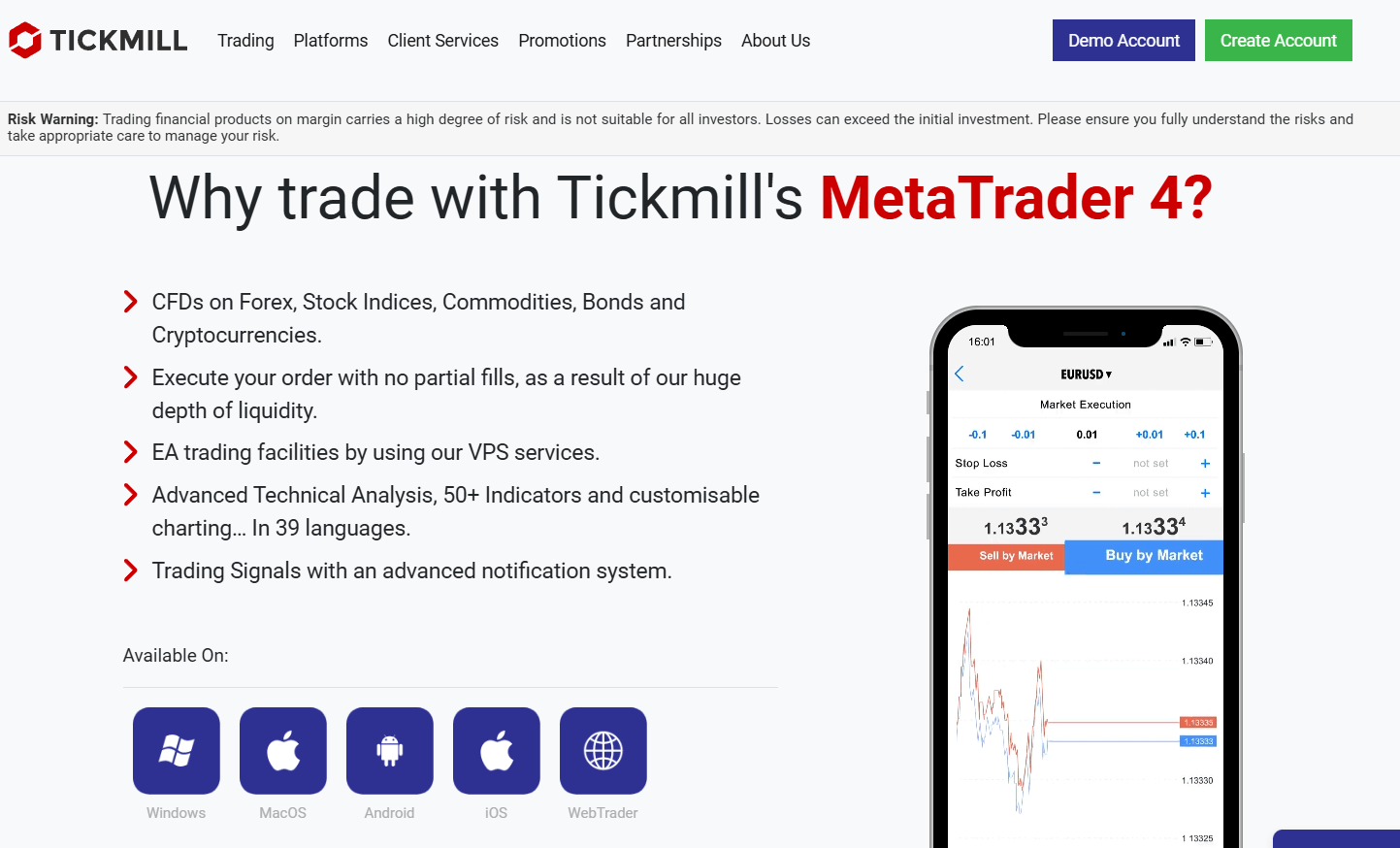 Tickmill Trading Platforms (MT4 & MT5)